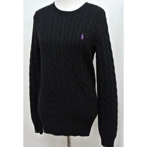 NWOT black Ralph Lauren Sport cable knit sweater